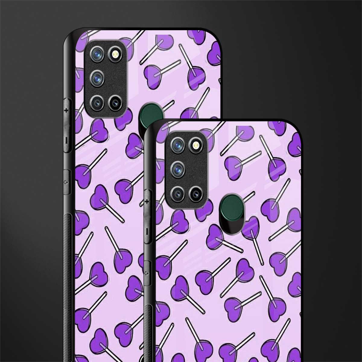 y2k hearts lollipop purple edition glass case for realme 7i image-2