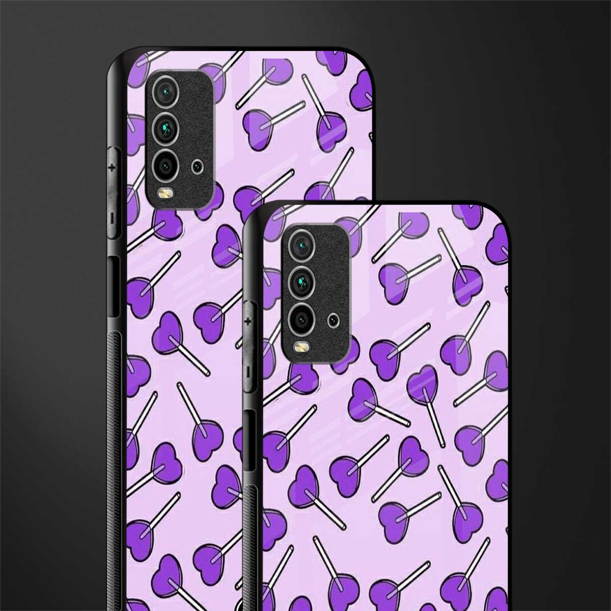 y2k hearts lollipop purple edition glass case for redmi 9 power image-2