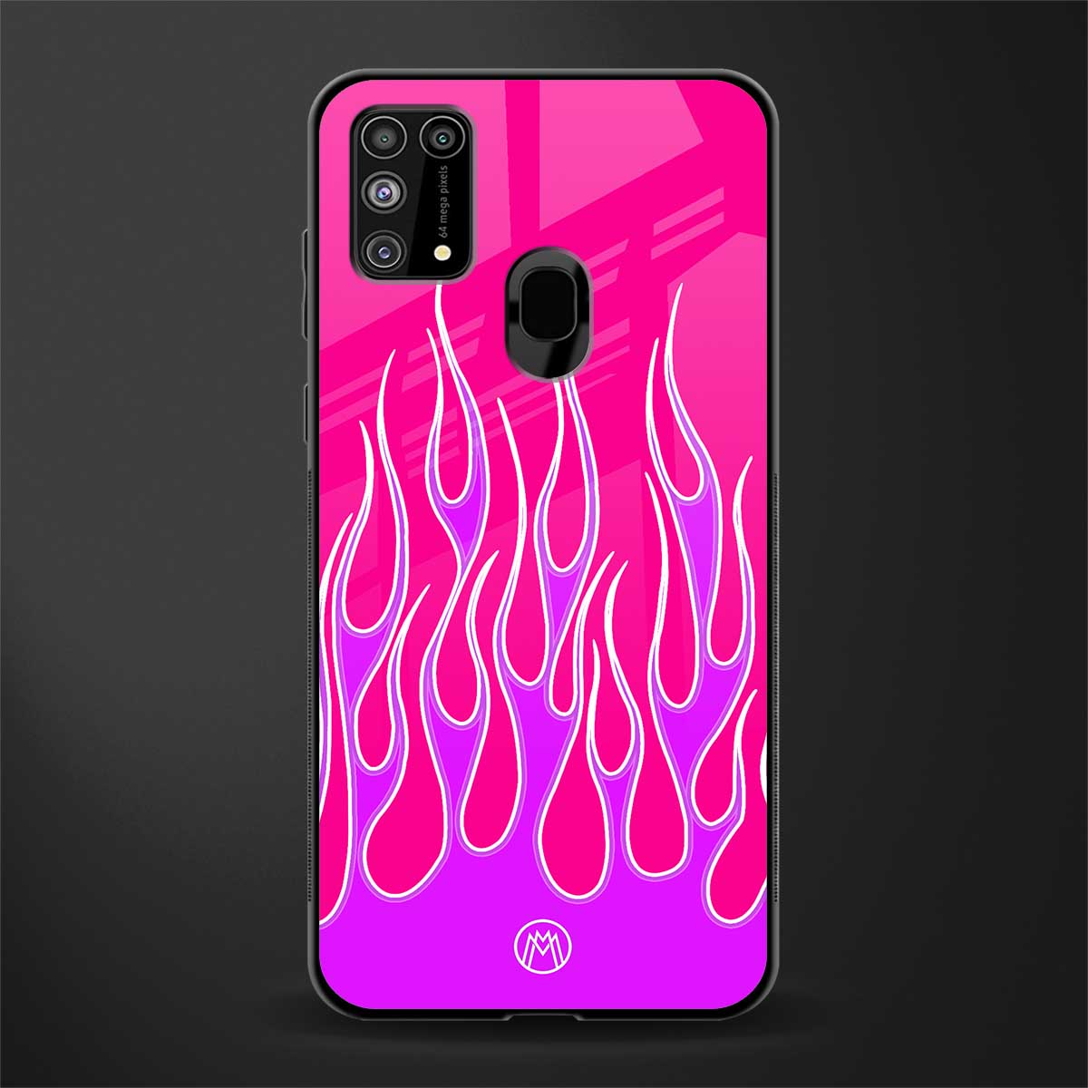y2k hot pink flames glass case for samsung galaxy m31 prime edition image
