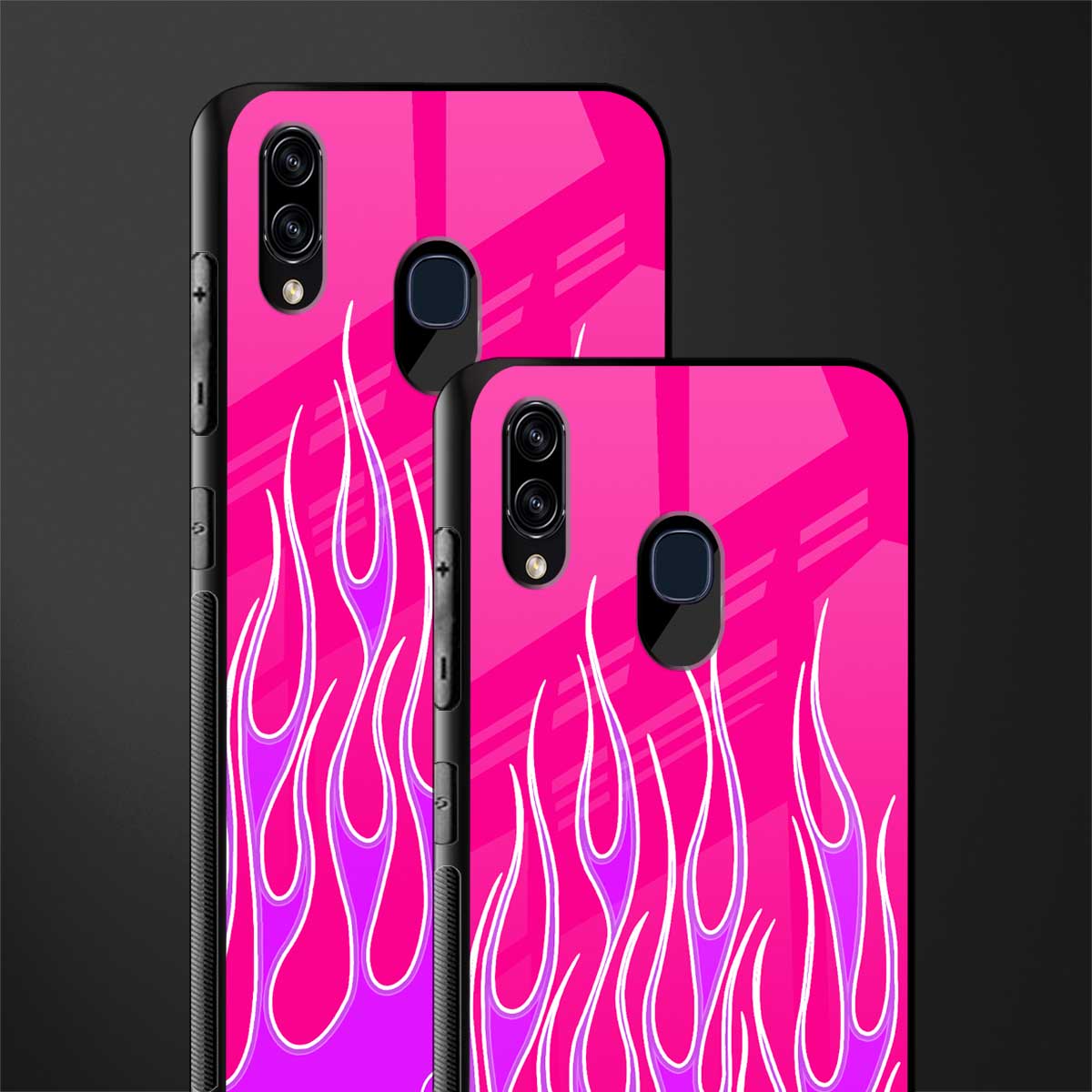 y2k hot pink flames glass case for samsung galaxy a30 image-2