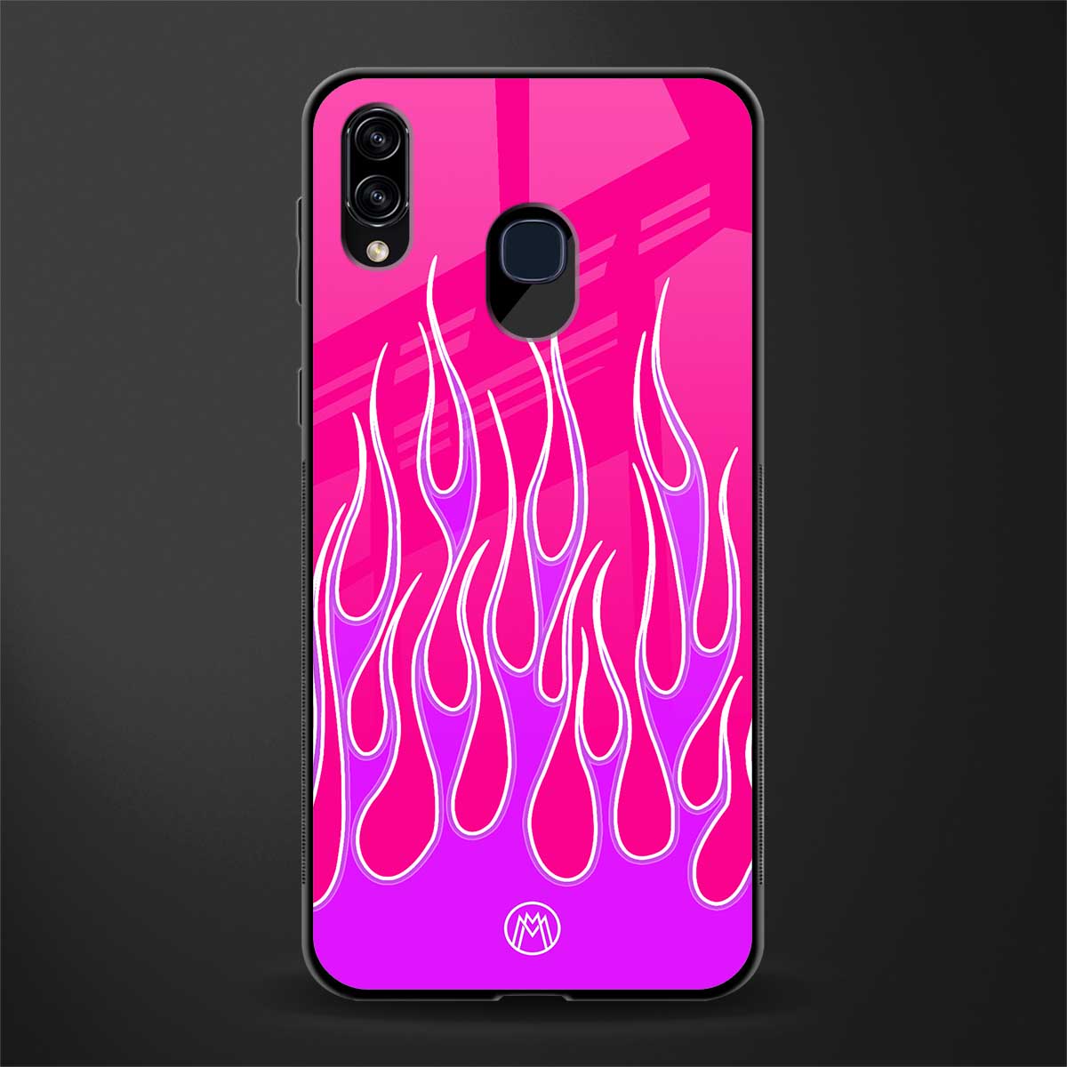 y2k hot pink flames glass case for samsung galaxy a30 image