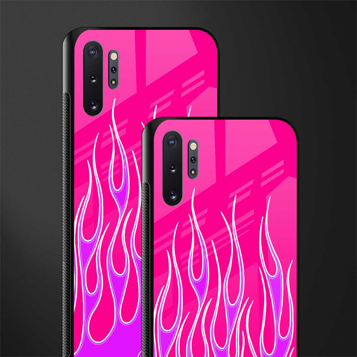 y2k hot pink flames glass case for samsung galaxy note 10 plus image-2