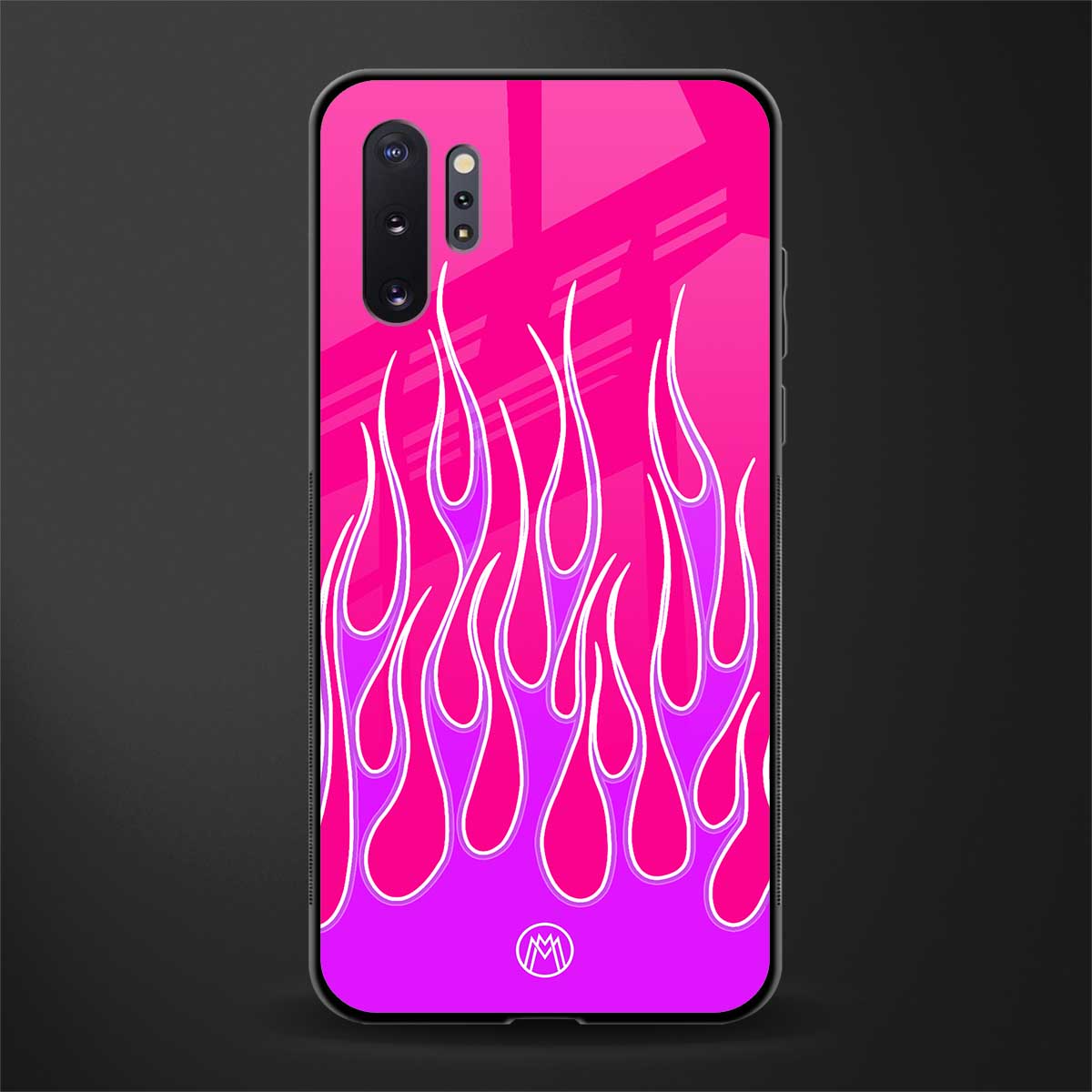 y2k hot pink flames glass case for samsung galaxy note 10 plus image
