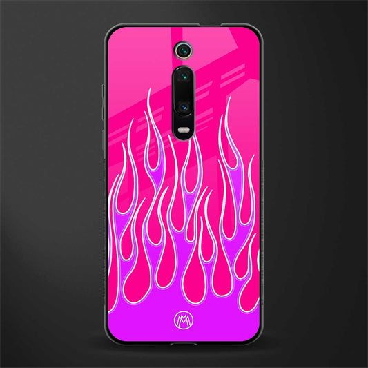 y2k hot pink flames glass case for redmi k20 image