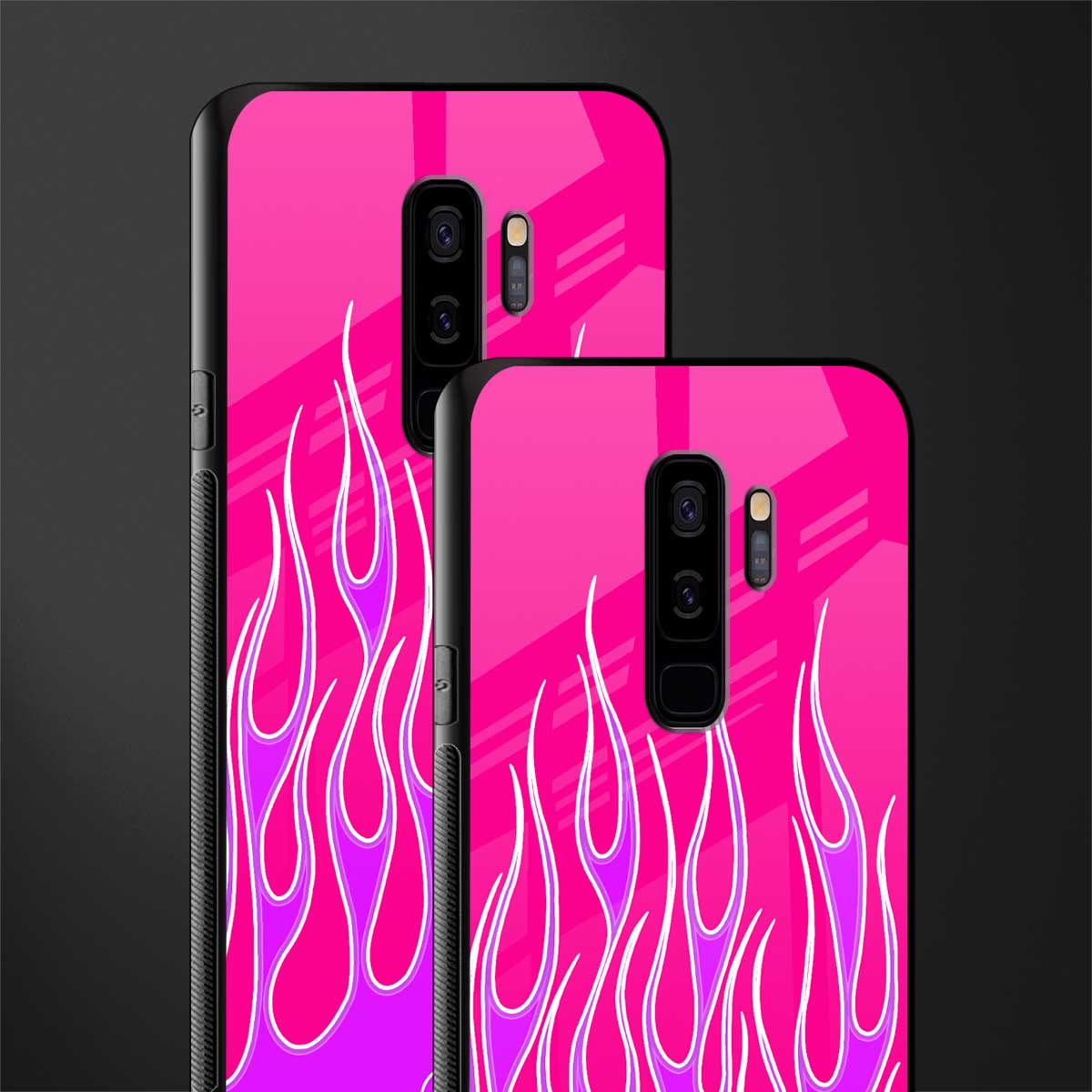 y2k hot pink flames glass case for samsung galaxy s9 plus image-2