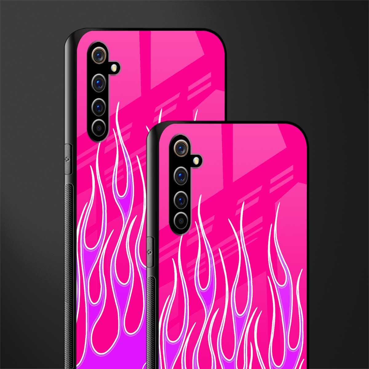 y2k hot pink flames glass case for realme x50 pro image-2