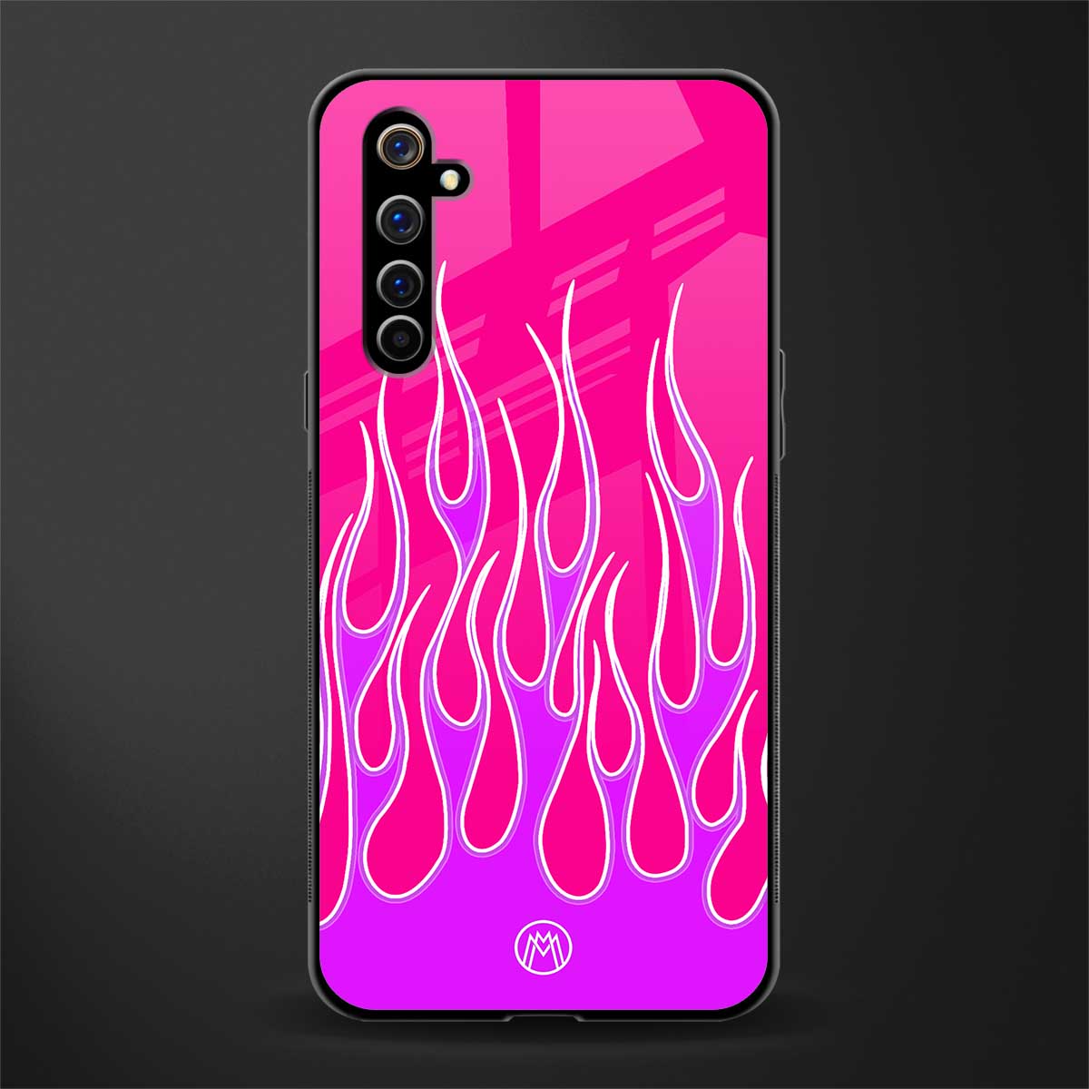 y2k hot pink flames glass case for realme x50 pro image