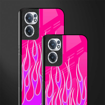 y2k hot pink flames glass case for oneplus nord ce 2 5g image-2