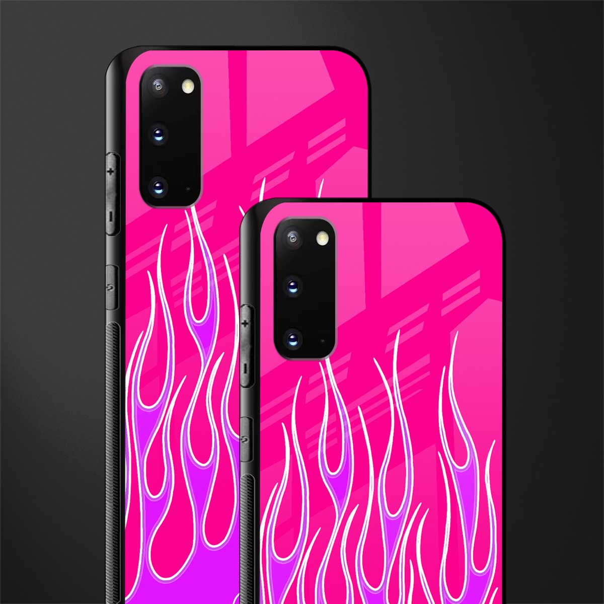 y2k hot pink flames glass case for samsung galaxy s20 image-2