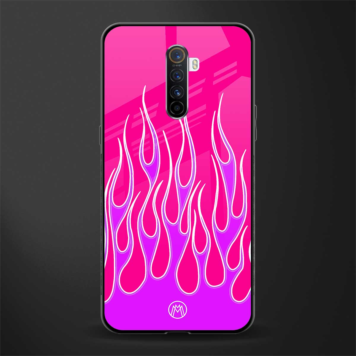 y2k hot pink flames glass case for realme x2 pro image