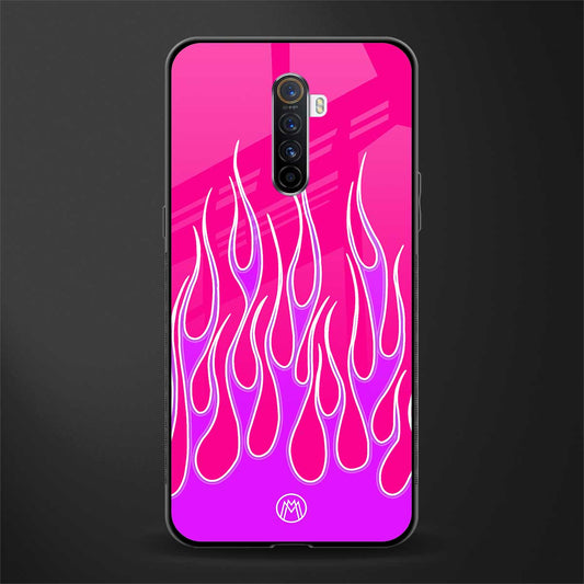y2k hot pink flames glass case for realme x2 pro image