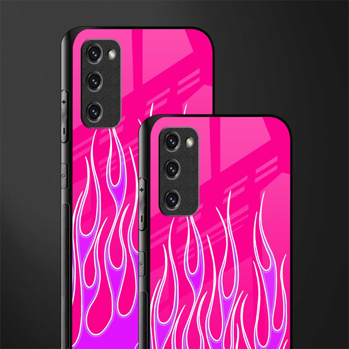 y2k hot pink flames glass case for samsung galaxy s20 fe image-2