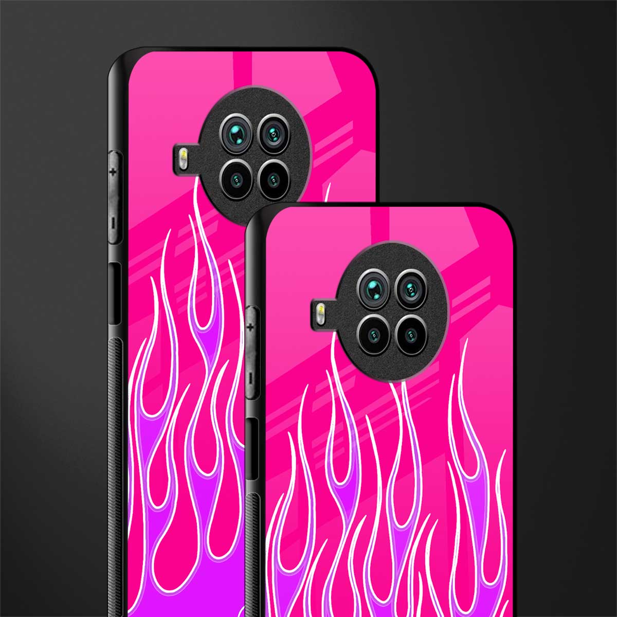 y2k hot pink flames glass case for mi 10i image-2