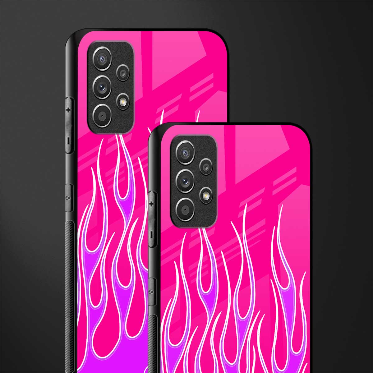 y2k hot pink flames glass case for samsung galaxy a32 4g image-2