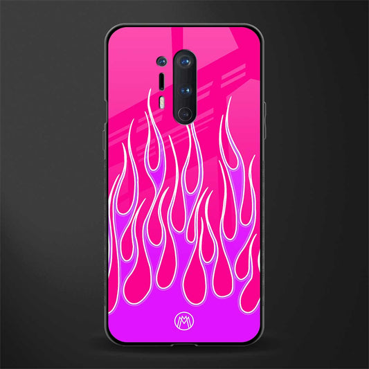 y2k hot pink flames glass case for oneplus 8 pro image