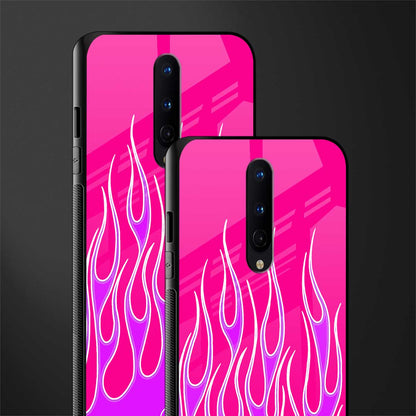 y2k hot pink flames glass case for oneplus 8 image-2