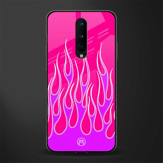 y2k hot pink flames glass case for oneplus 8 image