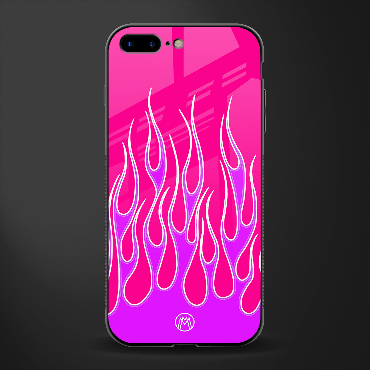 y2k hot pink flames glass case for iphone 7 plus image