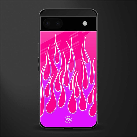 y2k hot pink flames back phone cover | glass case for google pixel 6a