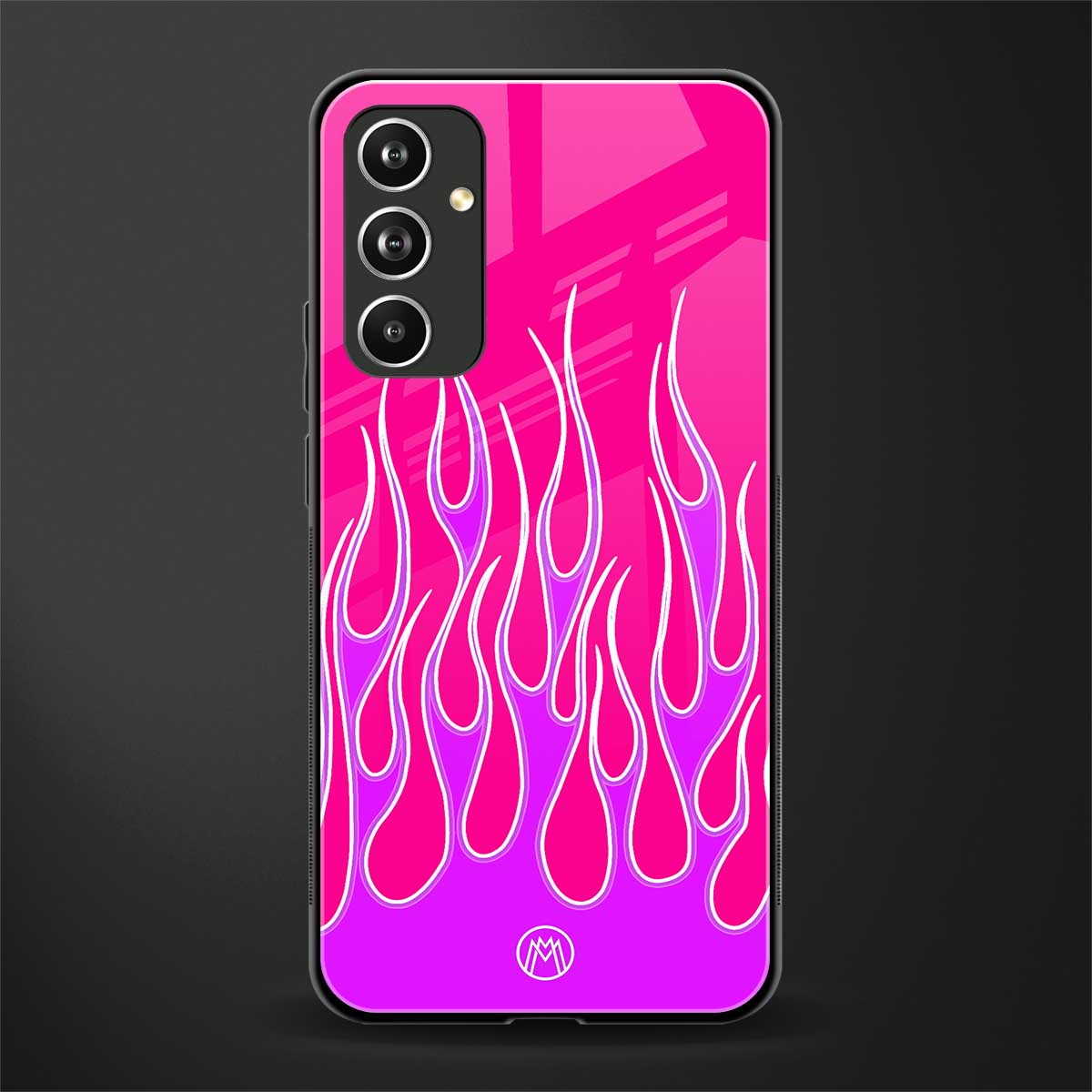 y2k hot pink flames back phone cover | glass case for samsung galaxy a54 5g