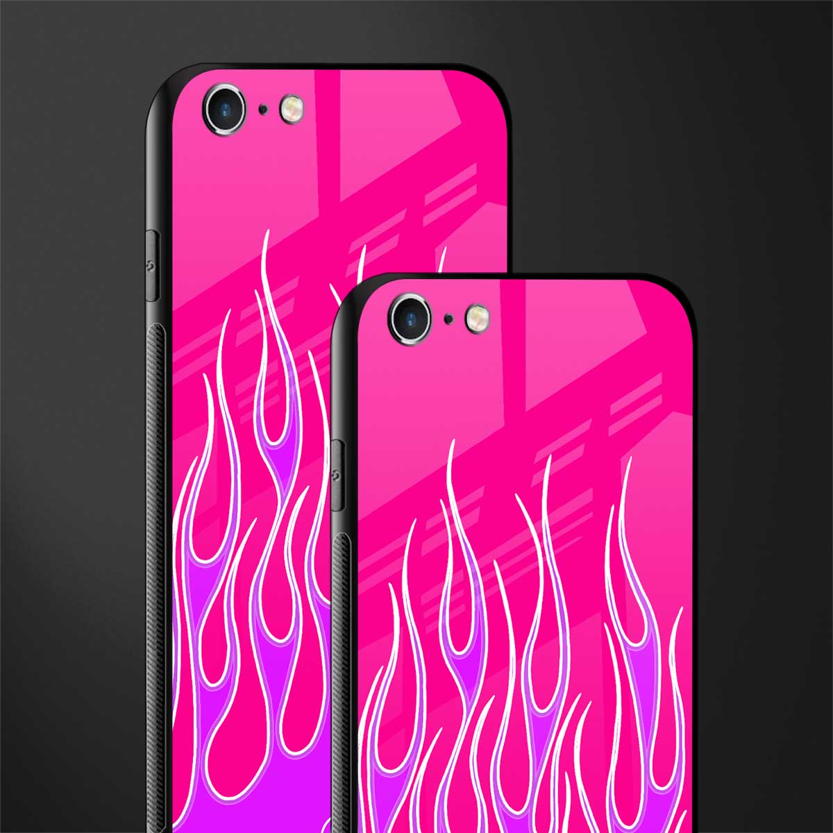 y2k hot pink flames glass case for iphone 6s plus image-2