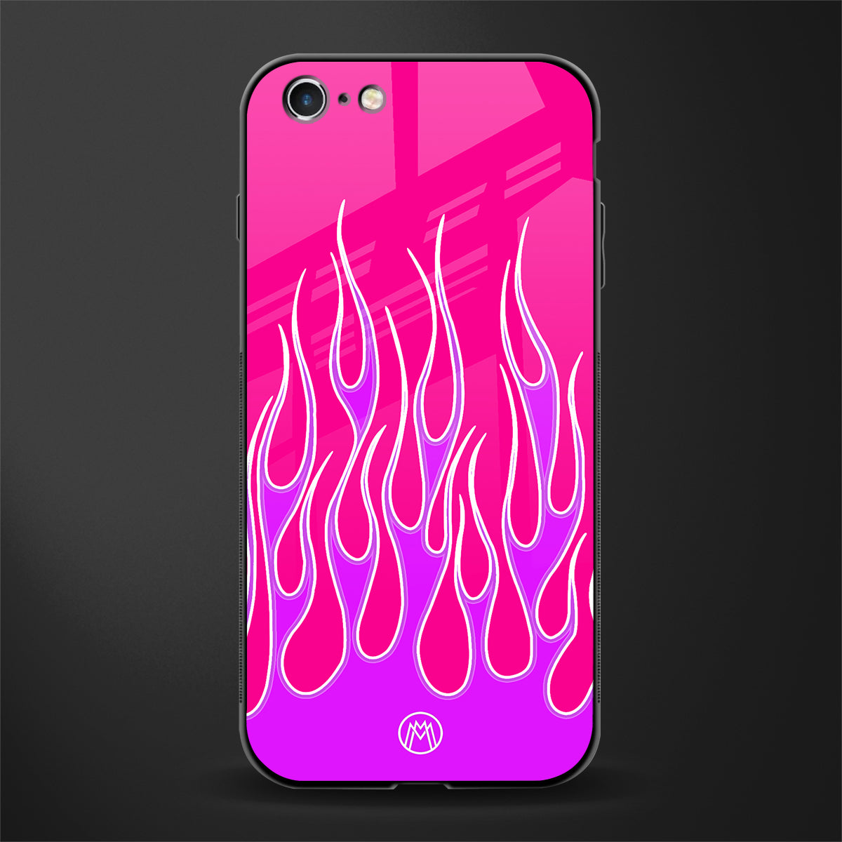 y2k hot pink flames glass case for iphone 6 image