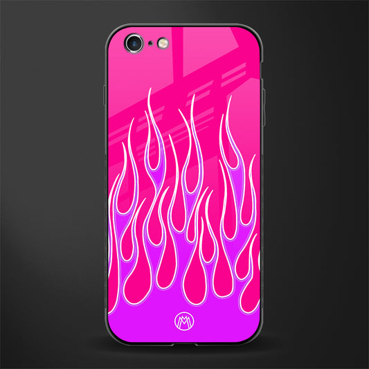 y2k hot pink flames glass case for iphone 6 image
