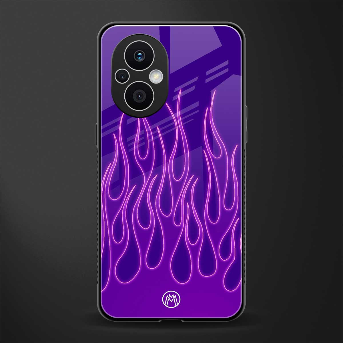 y2k magenta flames back phone cover | glass case for oppo f21 pro 5g