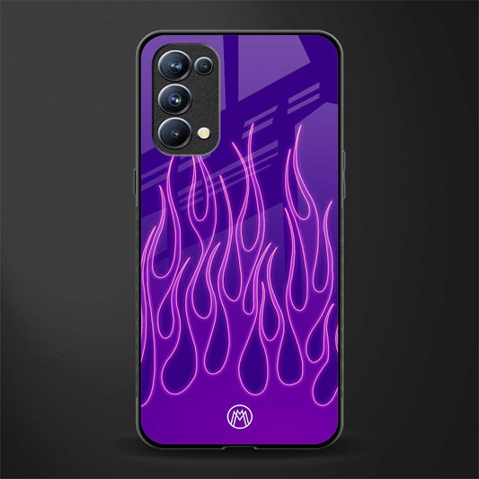 y2k magenta flames back phone cover | glass case for oppo reno 5
