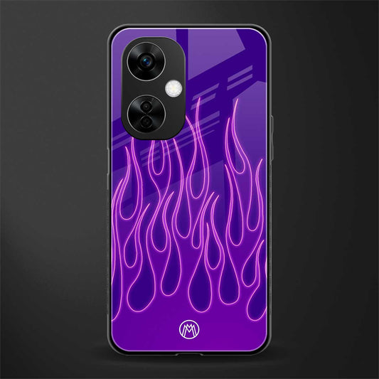 y2k magenta flames back phone cover | glass case for oneplus nord ce 3 lite
