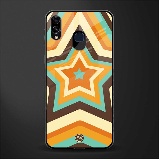y2k orange brown stars glass case for samsung galaxy a30 image