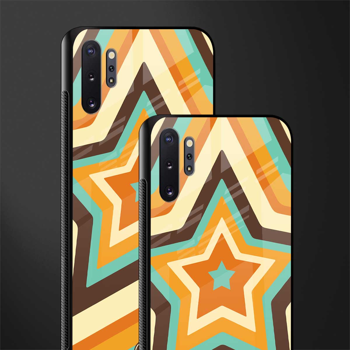 y2k orange brown stars glass case for samsung galaxy note 10 plus image-2