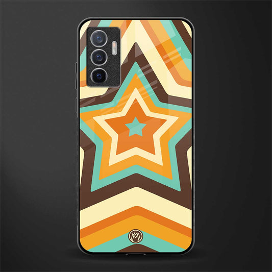 y2k orange brown stars glass case for vivo v23e image
