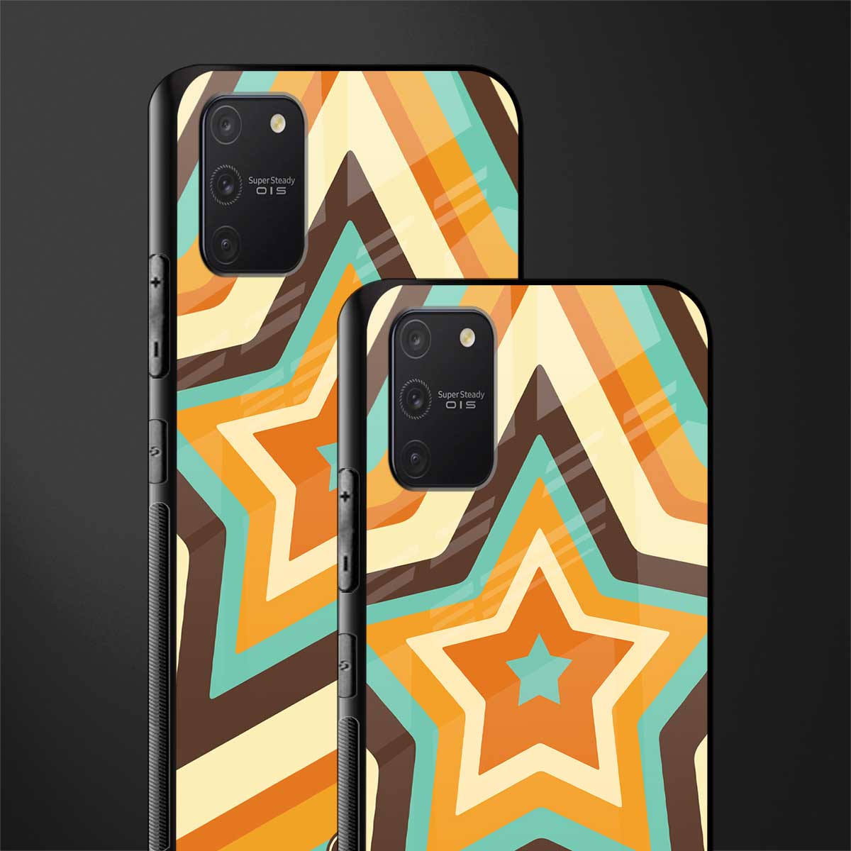 y2k orange brown stars glass case for samsung galaxy s10 lite image-2