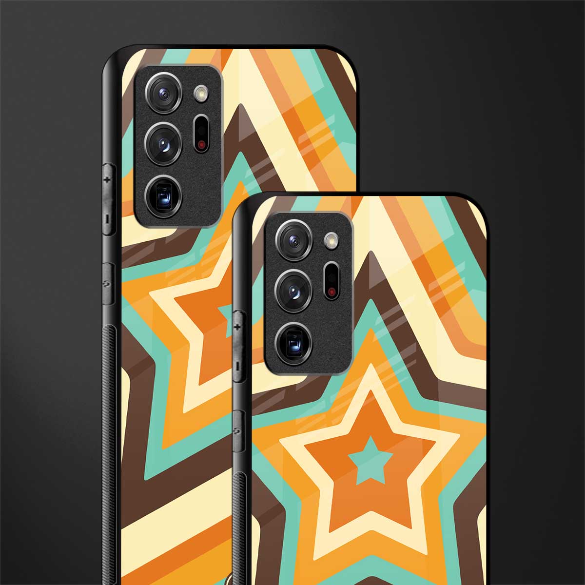 y2k orange brown stars glass case for samsung galaxy note 20 ultra 5g image-2