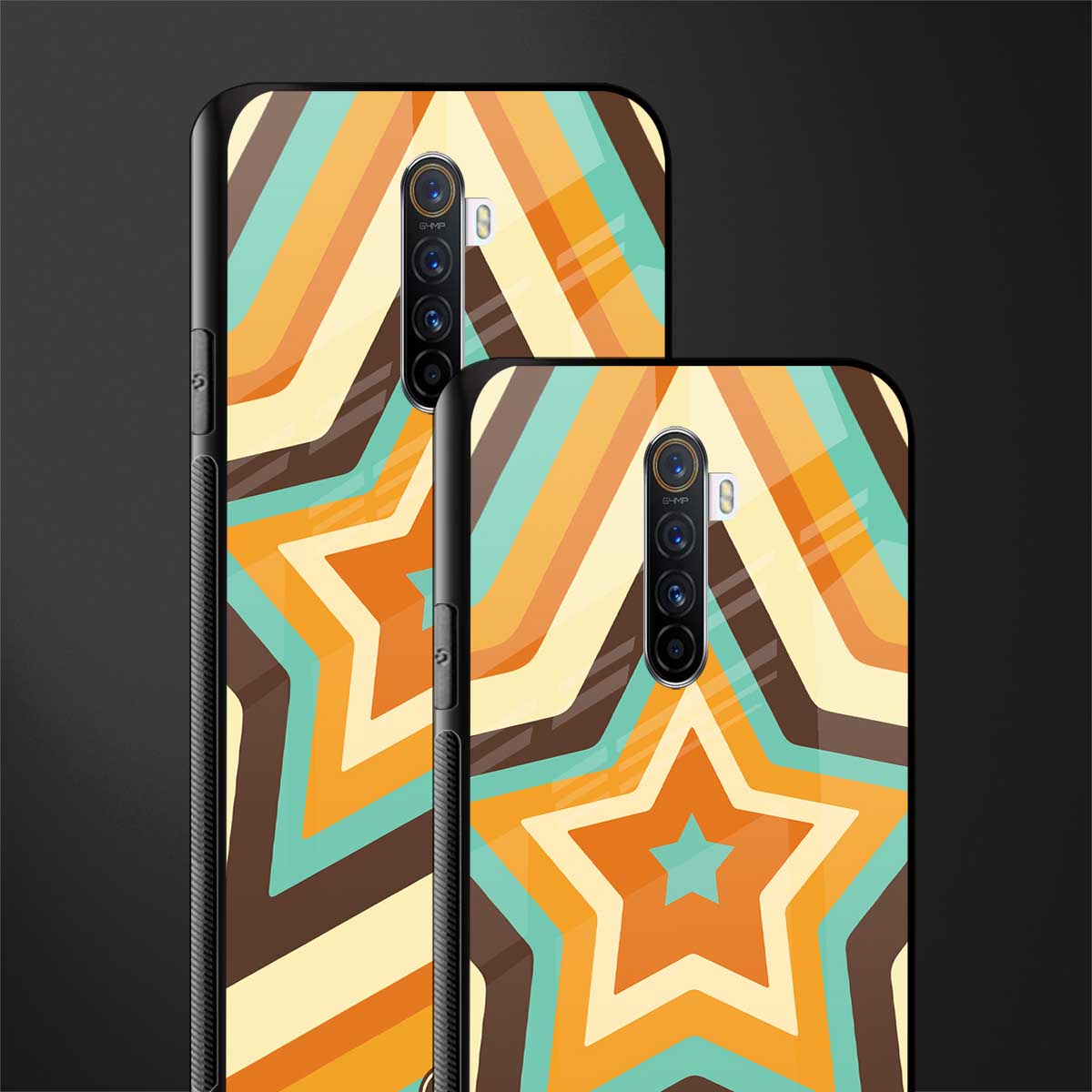 y2k orange brown stars glass case for realme x2 pro image-2