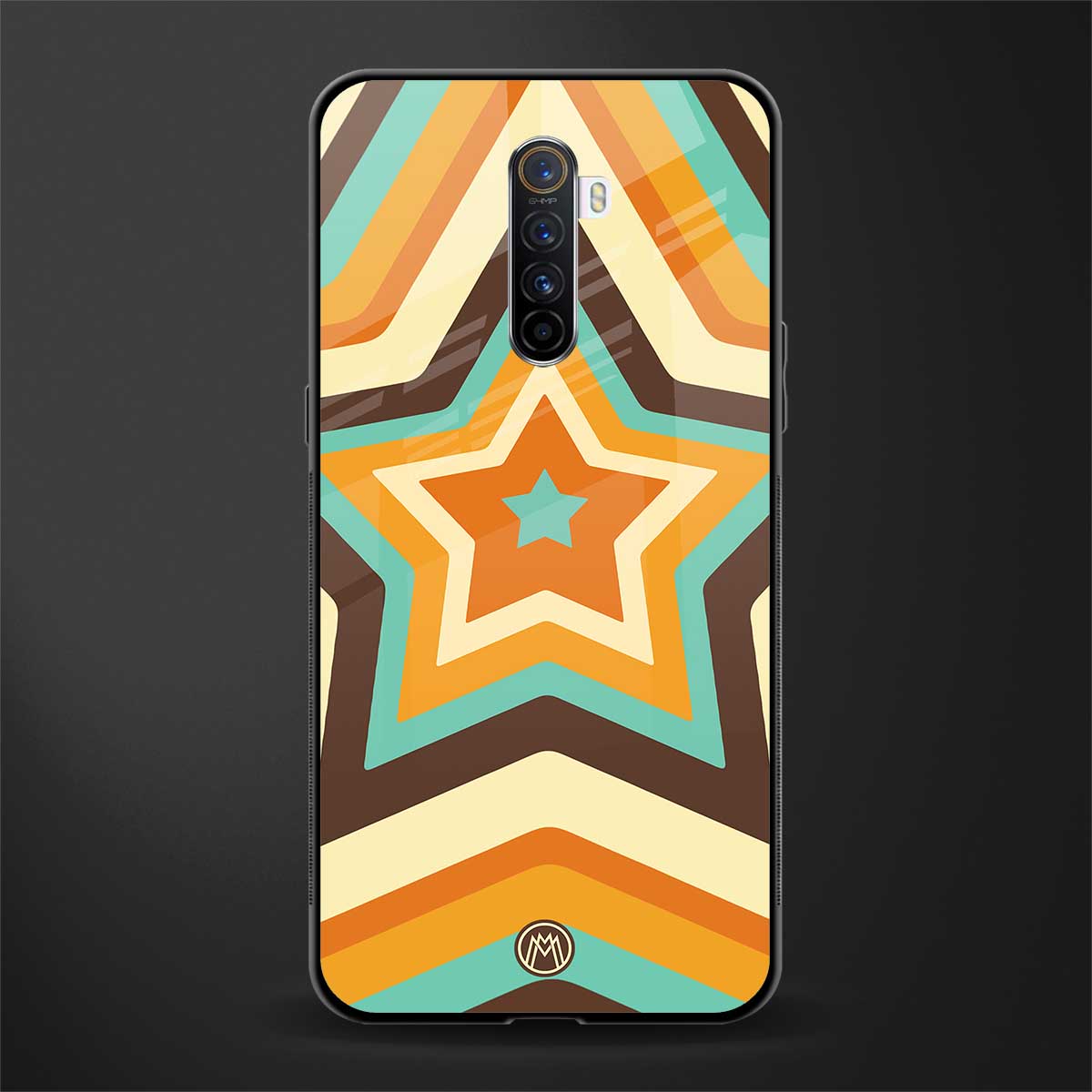 y2k orange brown stars glass case for realme x2 pro image