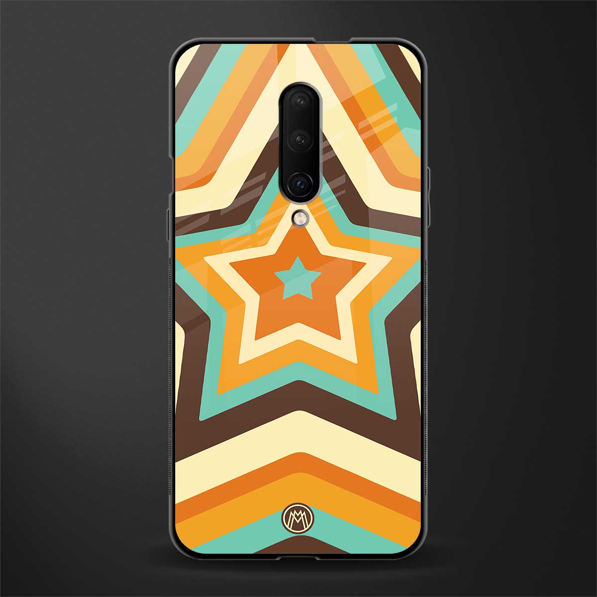 y2k orange brown stars glass case for oneplus 7 pro image
