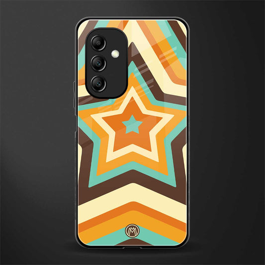 y2k orange brown stars back phone cover | glass case for samsung galaxy a14 5g