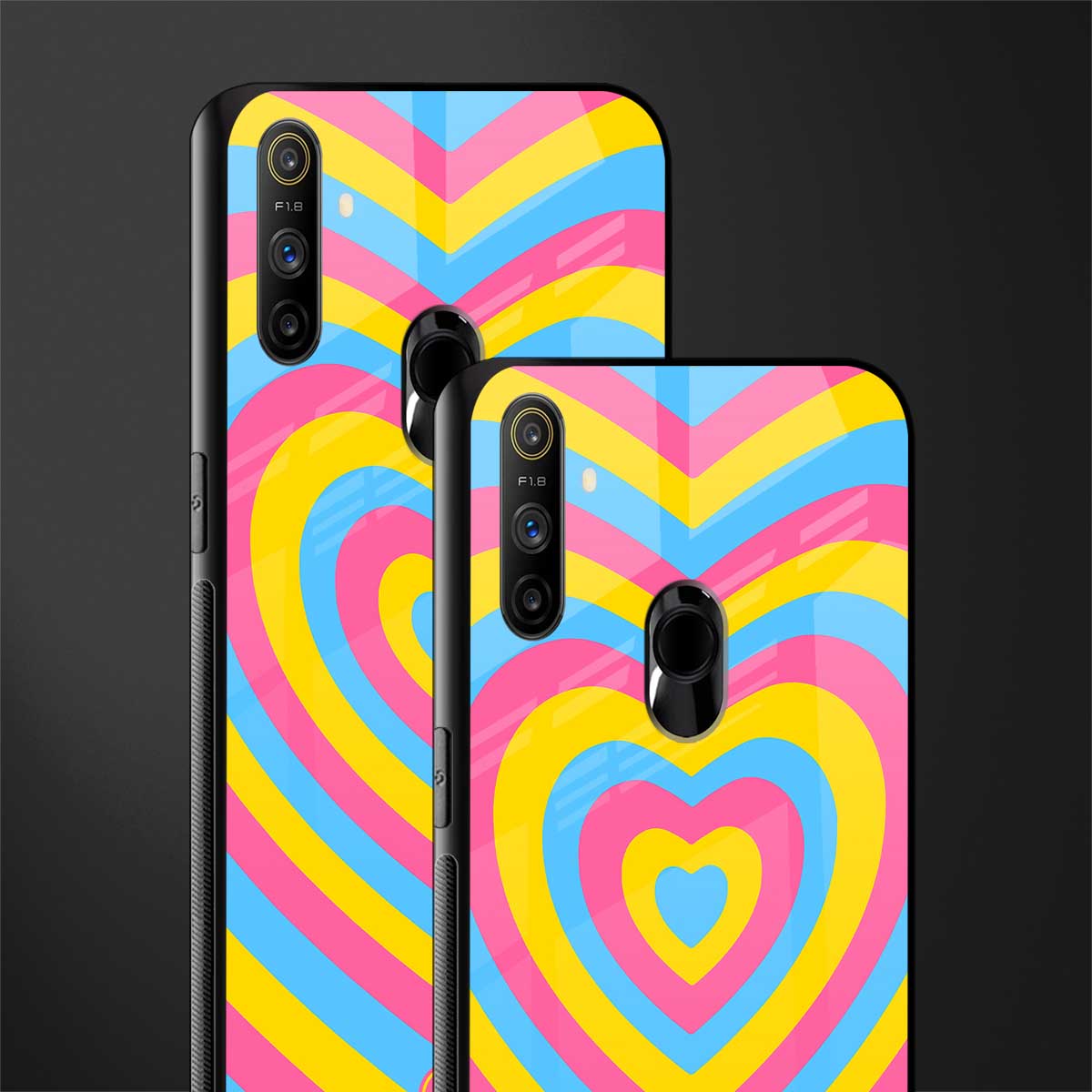 y2k pink blue hearts aesthetic glass case for realme narzo 20a image-2