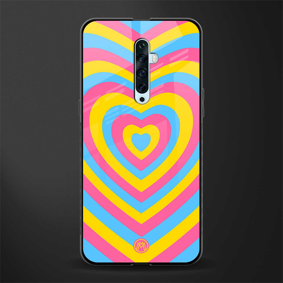 y2k pink blue hearts aesthetic glass case for oppo reno 2f image