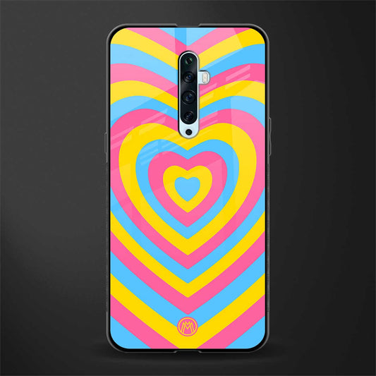 y2k pink blue hearts aesthetic glass case for oppo reno 2f image