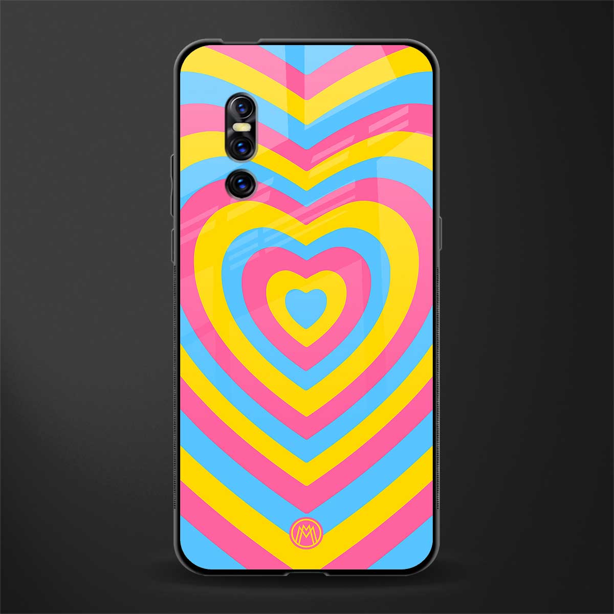 y2k pink blue hearts aesthetic glass case for vivo v15 pro image