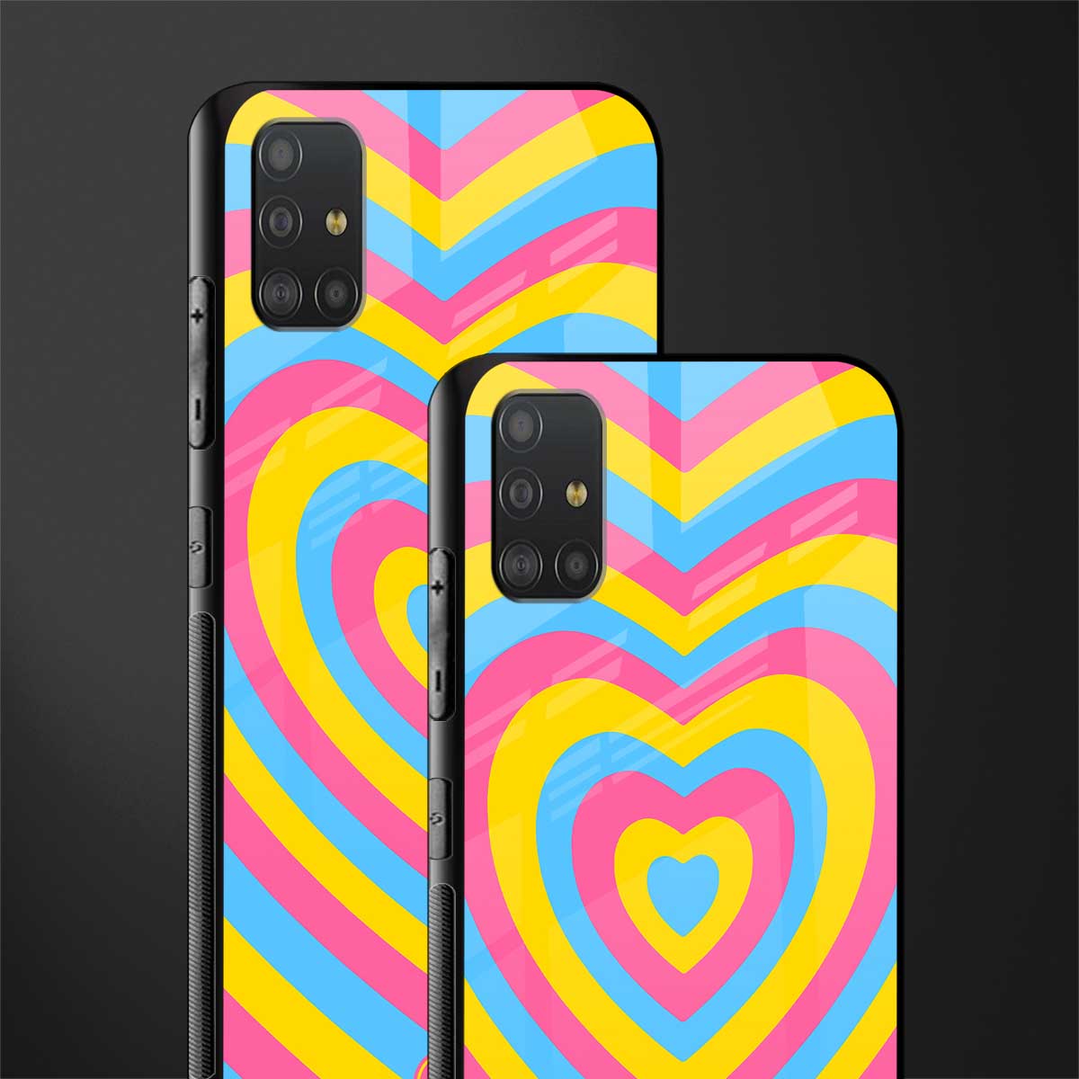 y2k pink blue hearts aesthetic glass case for samsung galaxy a51 image-2