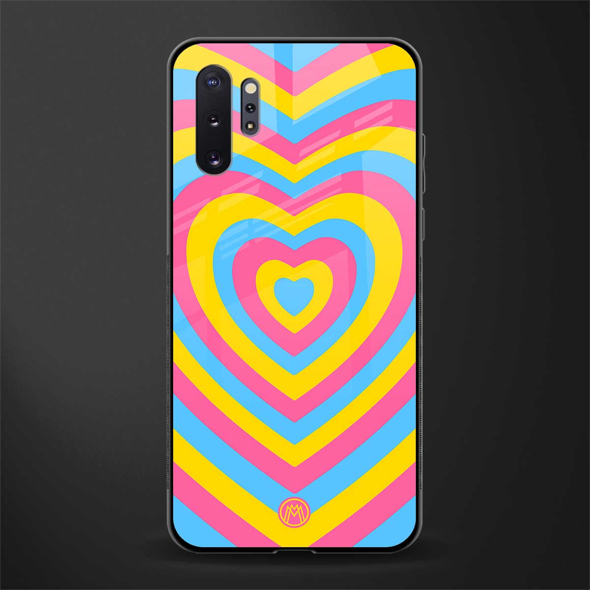 y2k pink blue hearts aesthetic glass case for samsung galaxy note 10 plus image