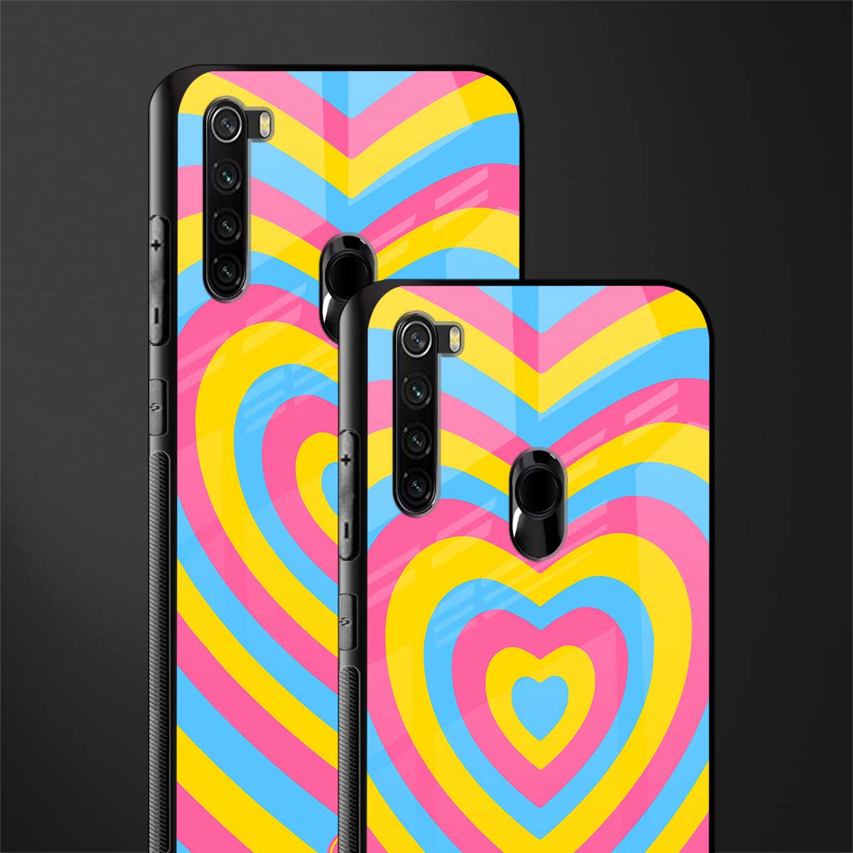 y2k pink blue hearts aesthetic glass case for redmi note 8 image-2