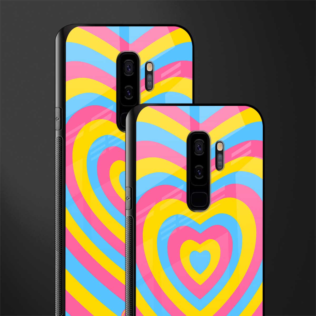y2k pink blue hearts aesthetic glass case for samsung galaxy s9 plus image-2