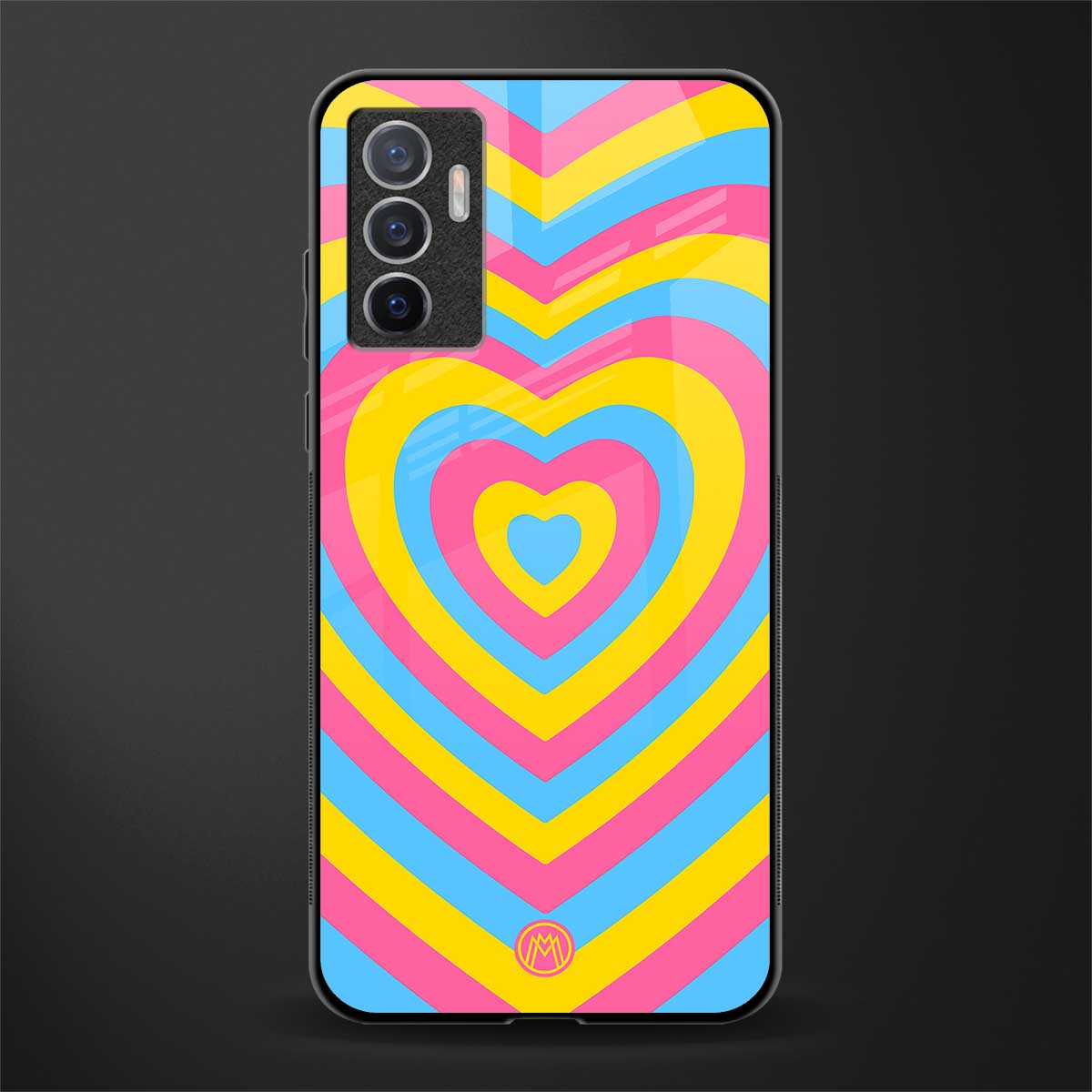 y2k pink blue hearts aesthetic glass case for vivo v23e image