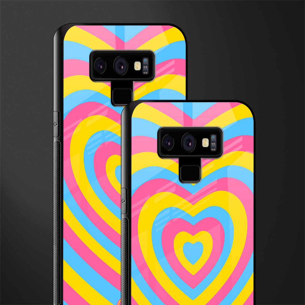 y2k pink blue hearts aesthetic glass case for samsung galaxy note 9 image-2