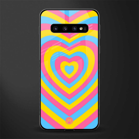 y2k pink blue hearts aesthetic glass case for samsung galaxy s10 plus image